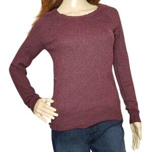 Womens Maroon Long Sleeve Sweater fall winter warm cuddly classic size S